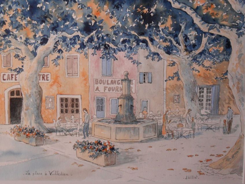 La place à Villedieu (30x40)