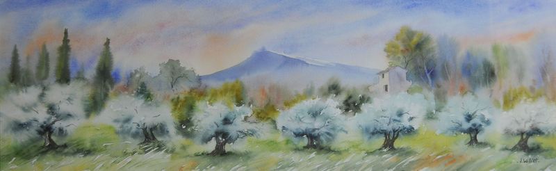 Oliviers au mont Ventoux (20x70) VENDU