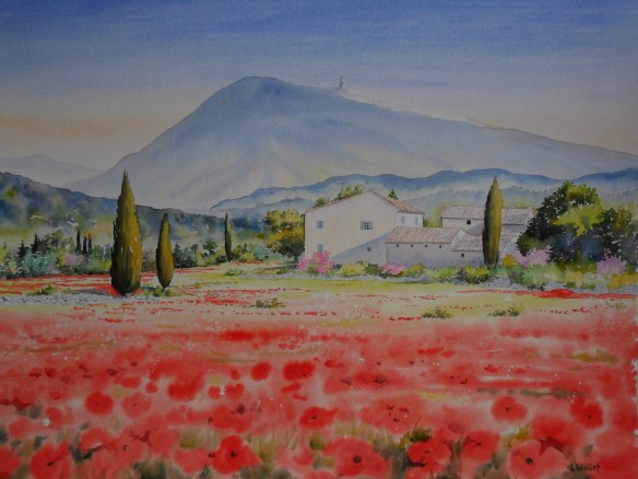 Coquelicots au pied du Ventoux (45 x 60 cm)