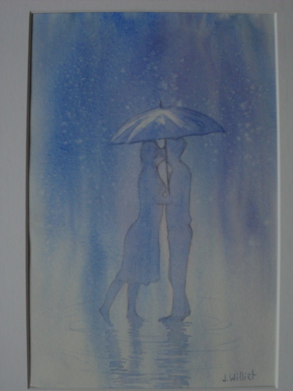 Un baiser sous la pluie
