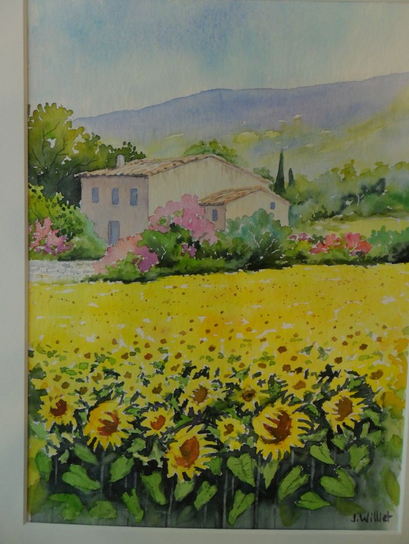 Le mas dans les tournesols